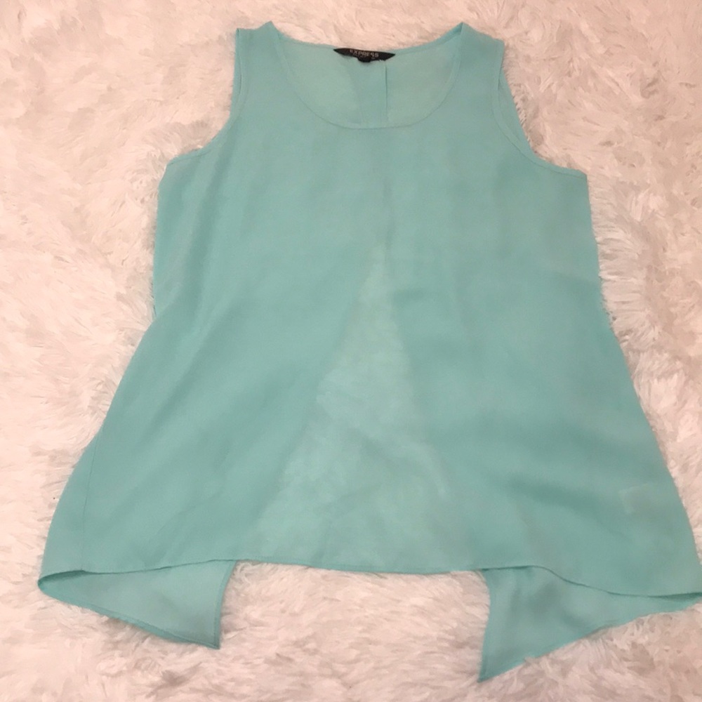 EXPRESS mint green split back tank top SIZE XS ECU
